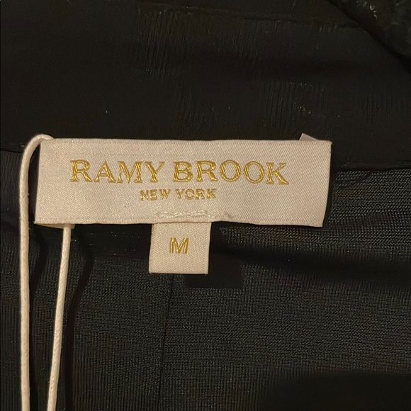 Ramy Brook Black Long Sleeve Dress with Leopard Accents - Picture 2 of 4